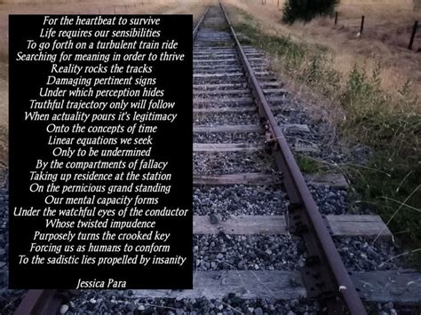 A Train Track With A Poem Written On It