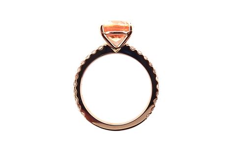 Rose Gold Peach Coloured Sapphire Ring Max Diamonds