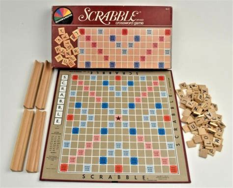 Scrabble Crossword Board Game Vintage Selchow And Righter 1982 Wood Tiles