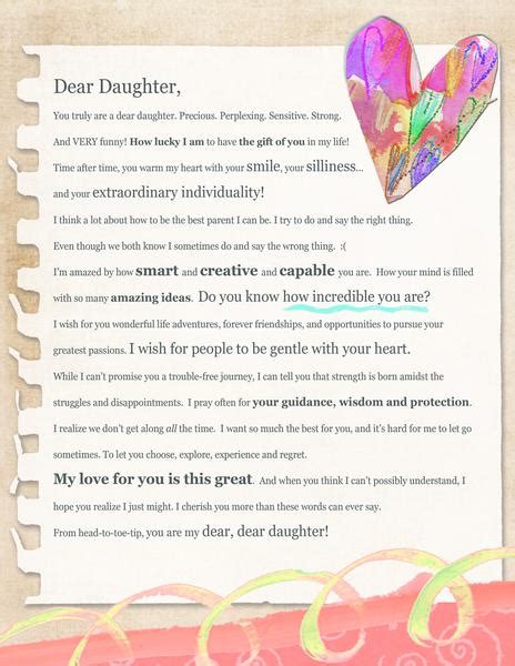 Dear Daughter Letter Digital Download Marianne Richmond
