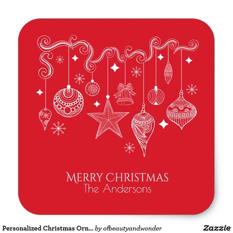Personalized Christmas Ornaments Sticker Seal Zazzle Personalized