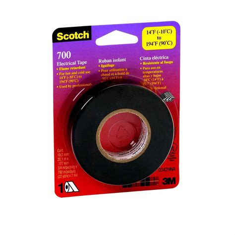 Scotch 700 Electrical Tape Black 075 In X 22 Yds 1 Roll Walmart