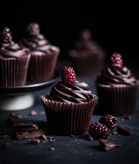Deliciously Dark Chocolate Cupcakes On Behance Food Photography