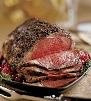 Roast beef in a 375° regular or convection oven until a thermometer inserted in the center of the narrow end reaches 135° for medium (the wide end should be about 125° for rare), about 2 1/2 hours. Christmas Menu ~ Faithfulness Farm