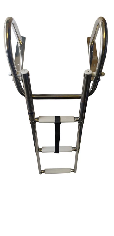 Stainless Steel Telescopic Ladder With Handles 3 Steps Float Your Boat