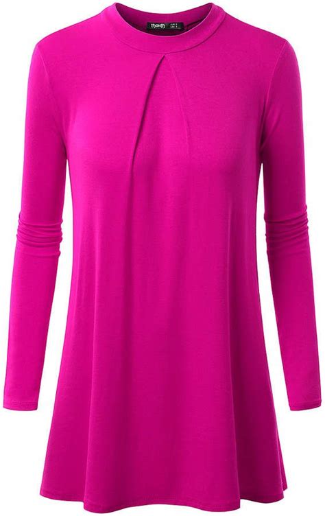 1699 Hot Pink Pleat Front Tunic Women A Pleated Front Lends