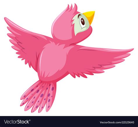 A Cute Pink Bird On White Background Royalty Free Vector