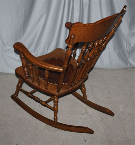 Bargain Johns Antiques Antique Oak Rocking Chair Pressback