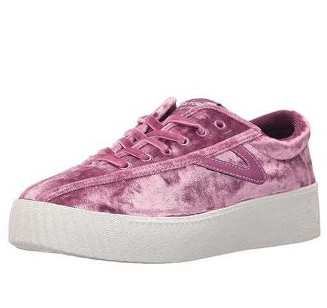 Tretorn Womens 75 Pink Crushed Velvet Fashion Sneaker Nylite Plus Tretorn Fashionsneakers