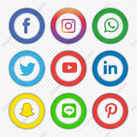 Social Media Icons Set Logo Vector Illustrator Social Media Icon Png