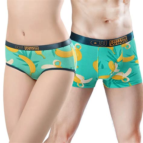 Qizxim Banana Fruits Lovers Panties Valentines T Underpants Cotton Couple Panties Men Boxers