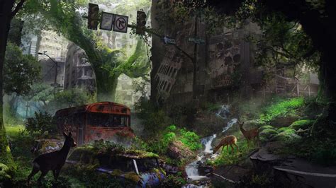 Overgrown City Street Filip Dudek On Artstation At