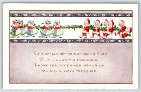Christmas Nimble Nicks~mini Santas And Mrs Claus~garland Tug Of War