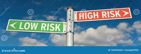 Guideposts `low Risk` Or `high Risk` Stock Illustration Illustration