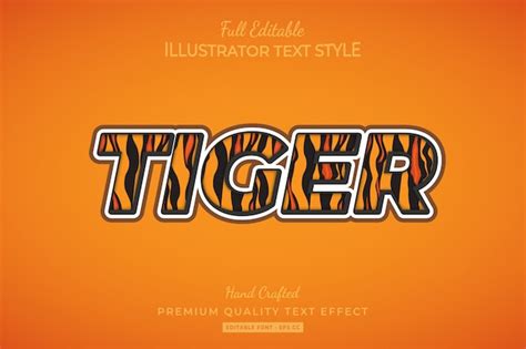 Premium Vector Tiger Editable 3d Text Style Effect Premium