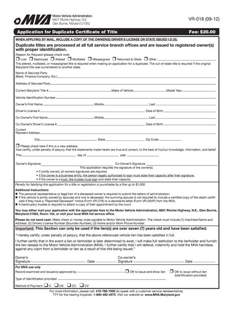 Can I Get A Duplicate Title The Same Day In Md Fill Out And Sign Online