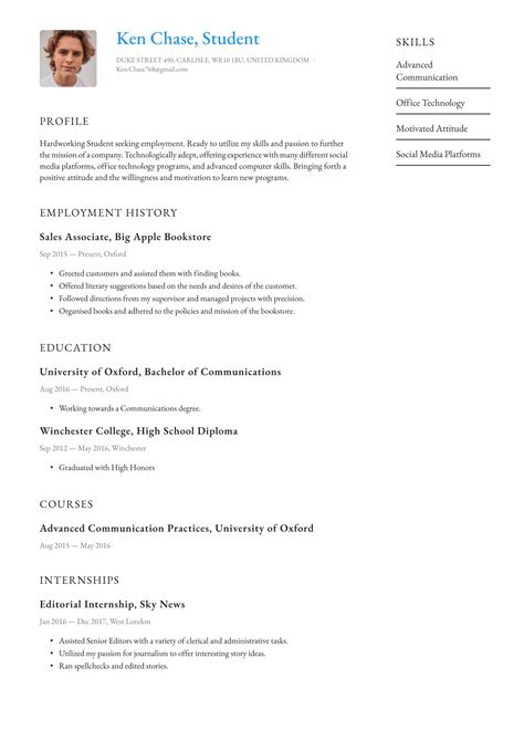 Student Cv Examples And Writing Tips 2024 Free Guide ·