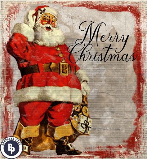 Vintage Distressed Santa Claus Merry Christmas Digital Design