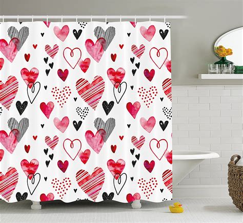 Valentine Shower Curtain Different Types Of Heart Shapes Romance Love