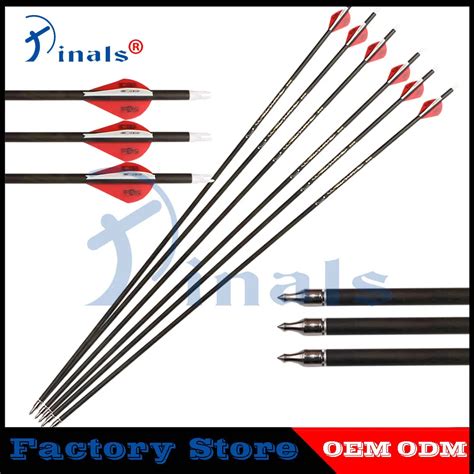 Archery Spine 300 340 400 500 600 Pure Carbon Arrows Id 62mm 2inch