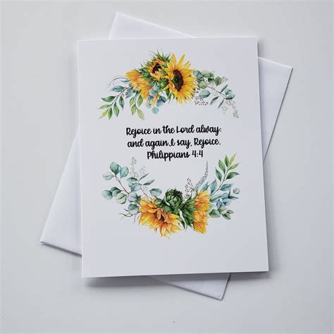 Bible Verse Scripture Greeting Cards Sunflower Greeting Etsy