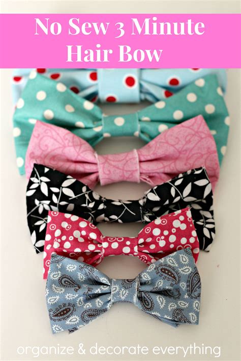 Using your embroidery floss, wrap around the bow in the front and back and then slowly pull together to secure the bow. Emilee likes... No Sew 3 Minute Hair Bows - Organize and Decorate Everything | she's crafty ...