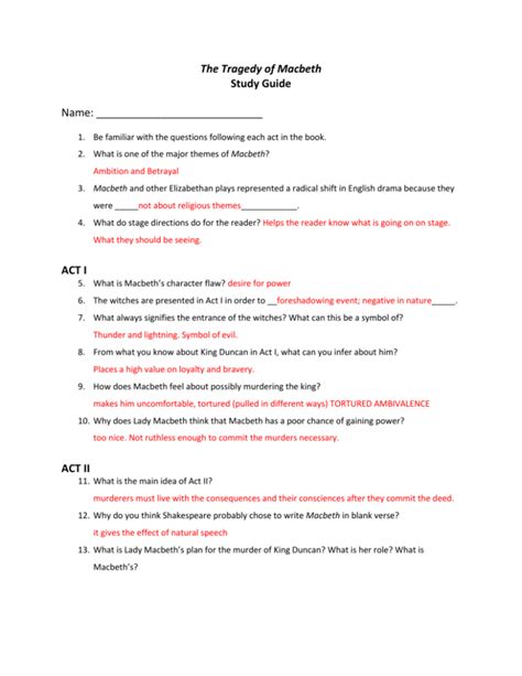 Secondary Solutions Macbeth Literature Guide Answers