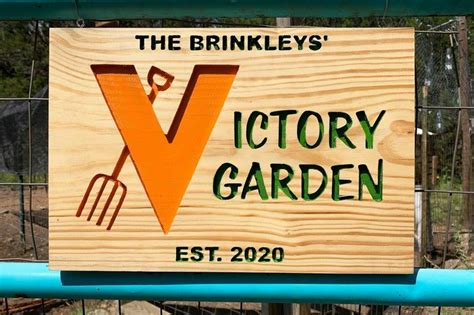 Victory Garden Sign Carved From Solid Pine Personalized And Etsy