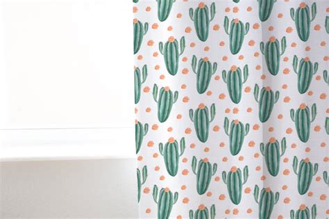 Beautiful Work Cactus Print Curtains Custom Window Sheers