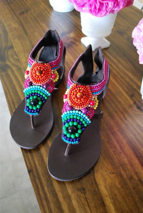 creative rainbow colored shoes