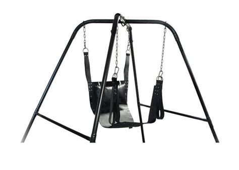 leather sex love swing black fetish heavy adult swing sling restraints d rings sex swing chair