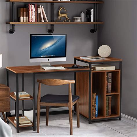 Erommy Computer Desk with Storage Bookshelves,47 inch Writing Desk,PC Table for Home Office ...