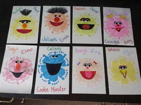 Sesame Street Footprint Art Kids Pick Their Favorite Character And