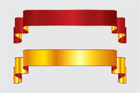 Premium Vector Beautiful Red And Golden Ribbon Banner Design