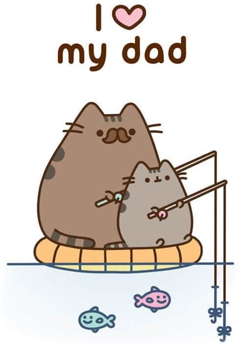 Pusheen The Cat I Love My Dad Blank Fathers Day Birthday Card