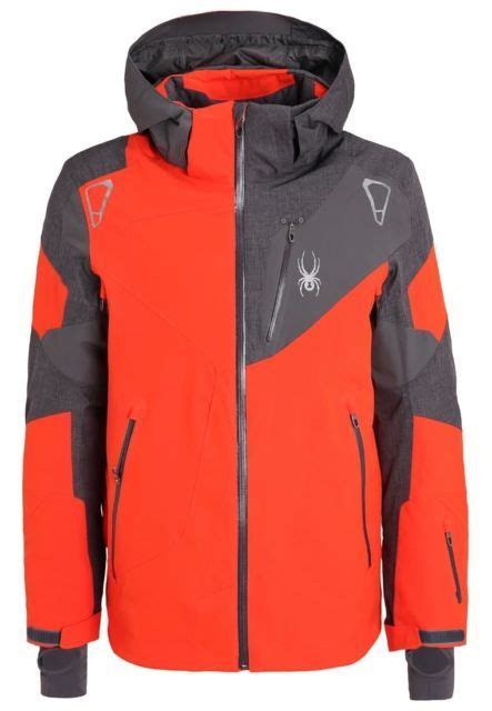 Spyder Leader Jacket Insulated Ski Snowboard Coat Rage Orange Grey