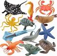 Toy Sea Animal Set (12 pack) – Sea Creature Bath Toy Playset For Kids ...