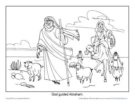 Abraham Coloring Page Printable God Guided Abraham