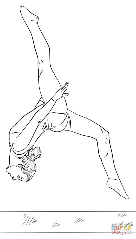 Gymnast On A Beam Coloring Page Free Printable Coloring Pages