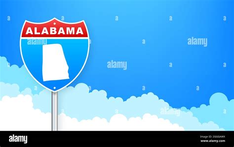Map Of Alabama State United States Of America Alabama Outline Road
