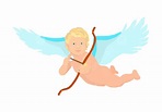 Cupid Wings Vector Art PNG, Cupid Flies On The Wings And Holds A Bow ...