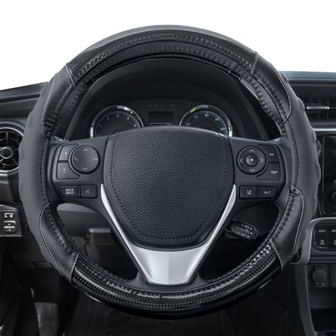 Carbon Fiber Steering Wheel Cover Soft Leather Ergonomic Grip By Motor