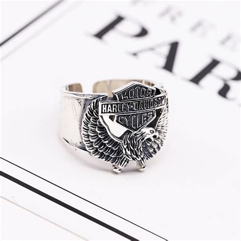 Mens Sterling Silver Harley Biker Eagle Ring Vvv Jewelry