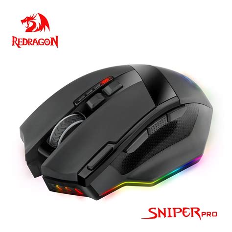 Redragon Sniper Pro M801p Rgb Usb 24g Sem Fio Gaming Mouse 16400dpi