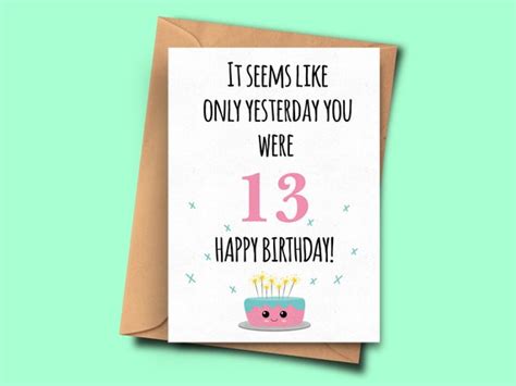 Funny 14th Birthday Card It Seems Like Only Yesterday You Etsy