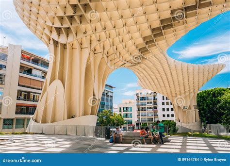 Den Metropol Slags Solskydd R En Tr Strukturen Lokaliserad Plaza De La