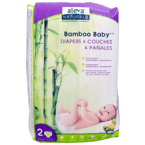 Aleva Naturals Bamboo Baby Diapers Size 2 6 17 Lbs 38 Kg 30