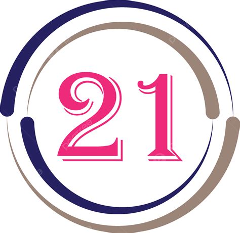 Diseño De Logotipo Número 21 De Color Rosa Fuerte En Forma De Círculo