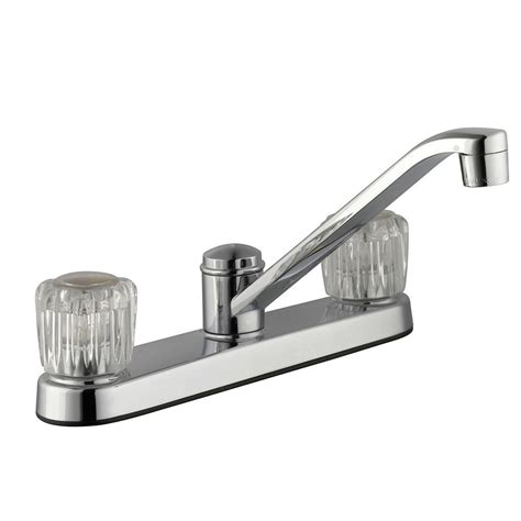 I like how the board and drainers rest in the top of the sink but can be positioned where you want and it is really nice that they also supply a drain. Glacier Bay 2 Handle Kitchen Faucet - Chrome | The Home ...