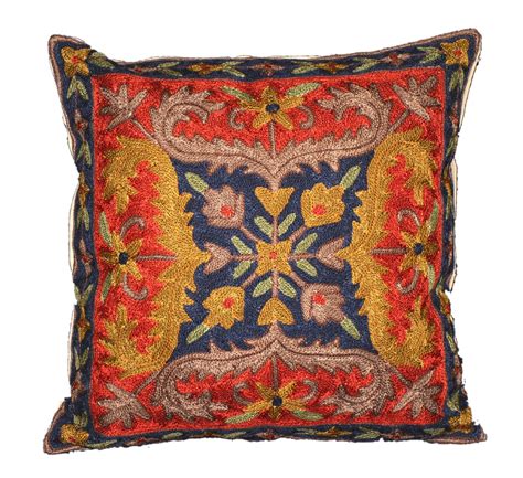 Crewel Silk Embroidered Cushion Pillow Cover Multicolor Cw2013 Best